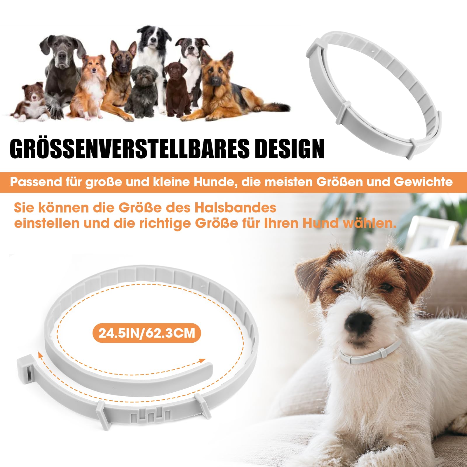Beruhigungshalsband fr Hunde 6 Packungen Hund Pheromon Calm Halsbnder  Relief Angst Stress Trennung Lasts 120 Tage Relieve schlechtes Verhalten 25  Zoll Gre einstellbar fr alle Hund : Amazon.de: Haustier