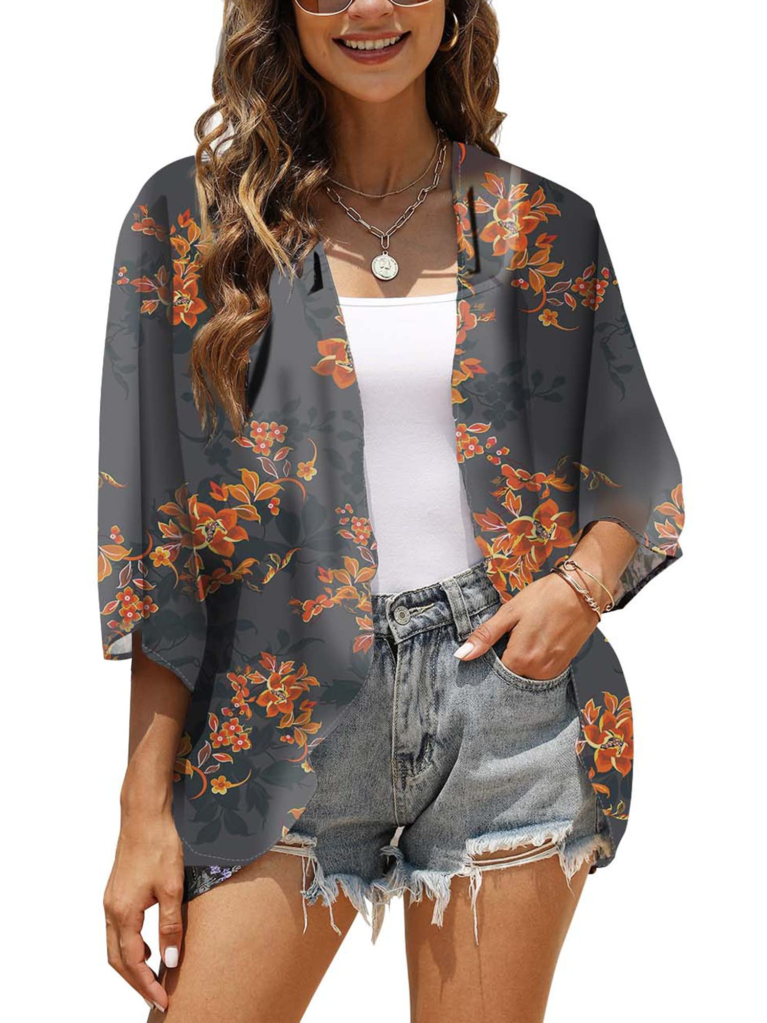 Chunoy Luźna turecka sukienka dla kobiet, luźna, lekka, oversize, kaftan, sukienka plażowa, sukienka maxi, Fioletowy/szary., L