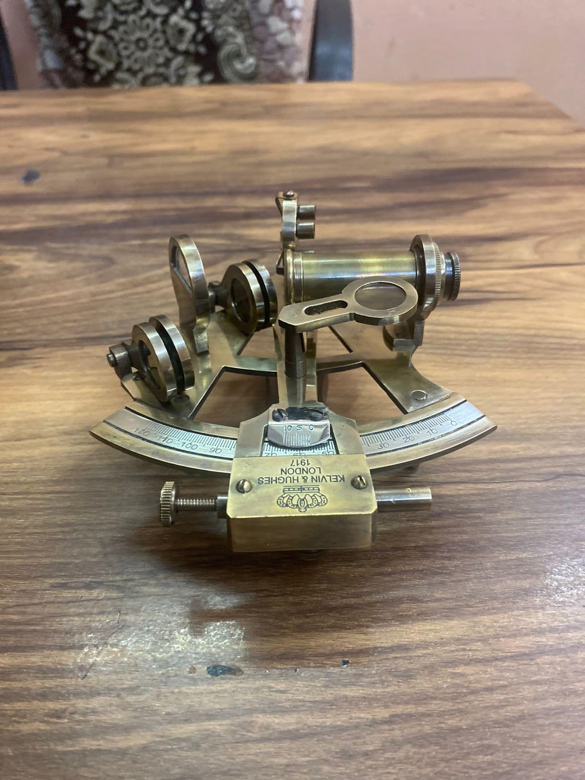 VK 4 Inch Brass Nautical Sextant | Vintage Marine Navigation Instrument | Solid Brass Sextant for Nautical Decor, Collectors & Gifting-picture-14