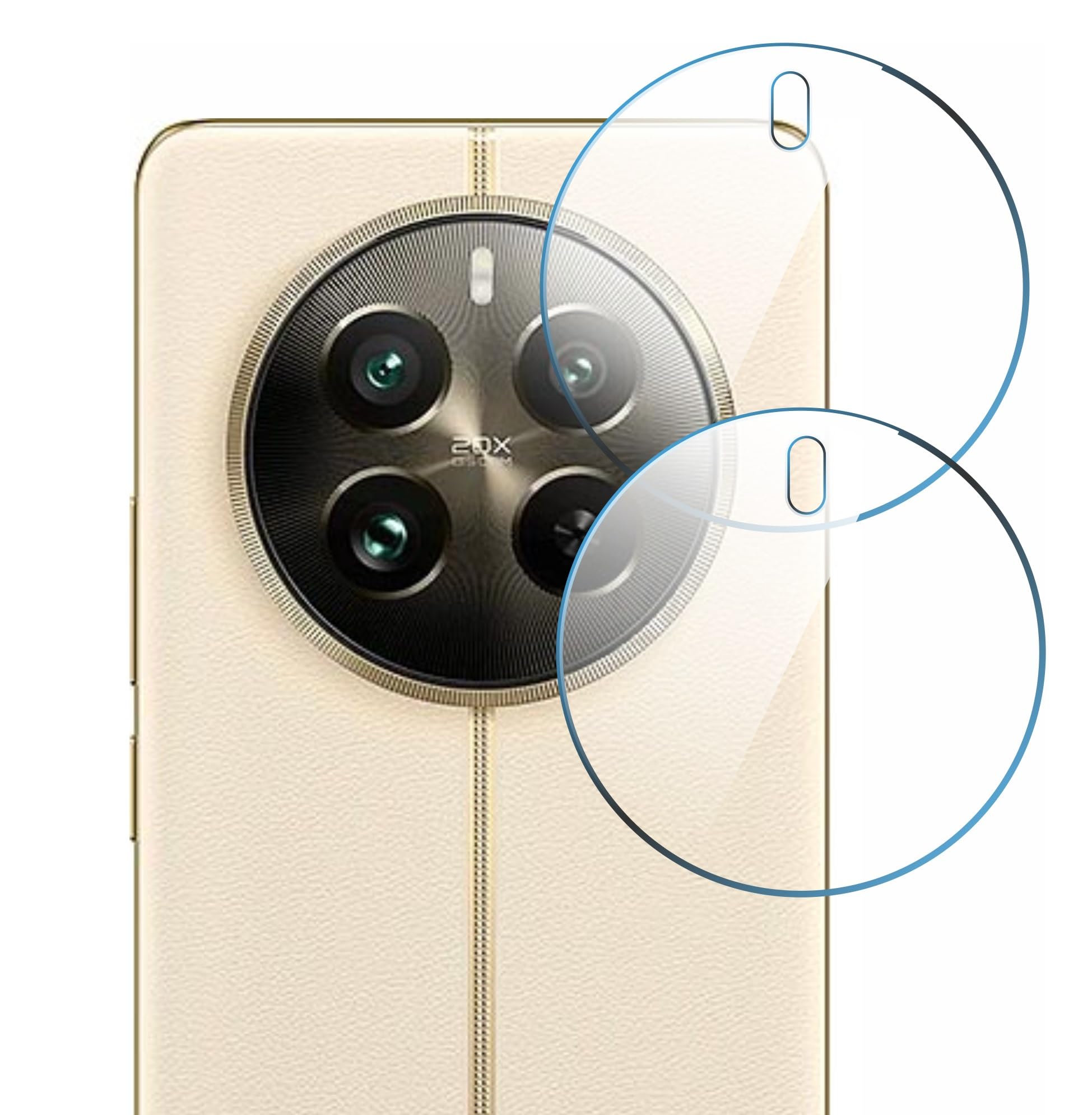 E AND E (Pacf Of 2) Realme 12 Pro Plus Back Camera Lens Screen Protector 3D Anti Shock/Anti-Scratch/Clear/Camera Tempered Glass