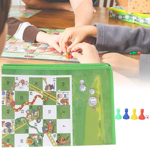 Miniatura 3 de Ajedrez de serpiente, 23.6 x 17.7 in, plegable, de ajedrez, lavable, plegable, no tejidas, alfombra de suelo, escalera de serpiente, ajedrez para