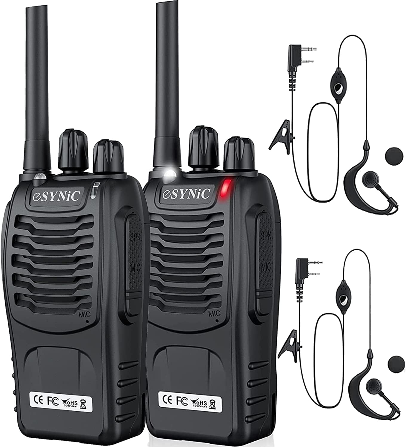Rechargeable Walkie Talkie,eSynic 2Pcs Professional 2 Way Radio Long Range Portable Adult Walkie