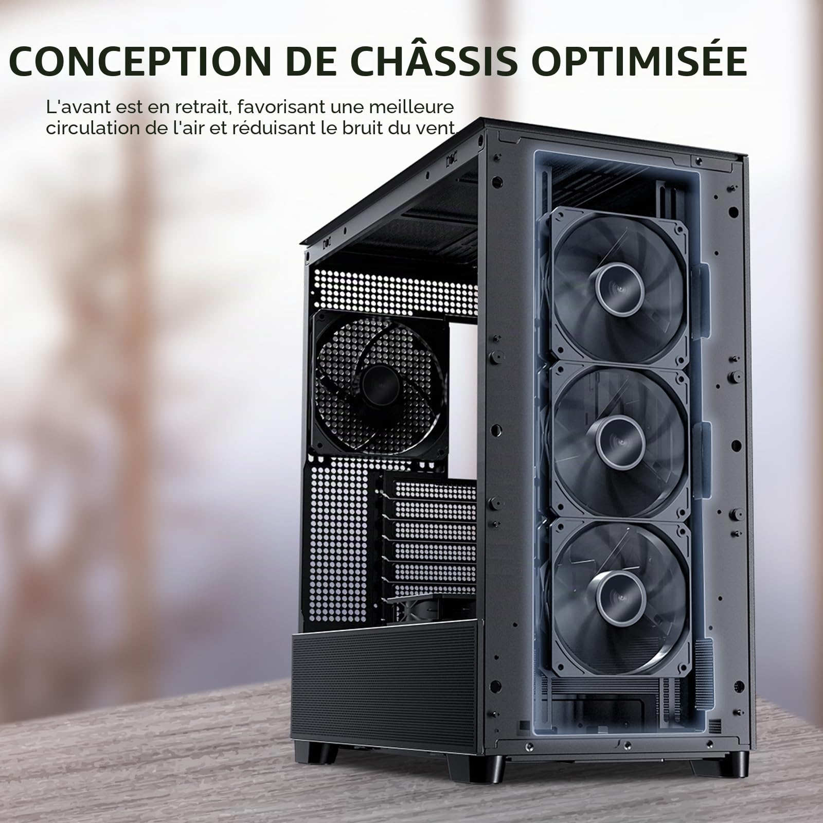 ANTEC Flux Boîtier PC Tour midi Gaming ATX, Noir