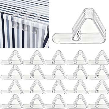 Sazoemao 24 Pack Tablecloth Clips for Thick Tables, Heavy-Duty Plastic Table Cover Holders for Outdoor Dining, Picnic, Camping, and Party Use, Windproof Table Cloth Clamps for Birthday, Wedding