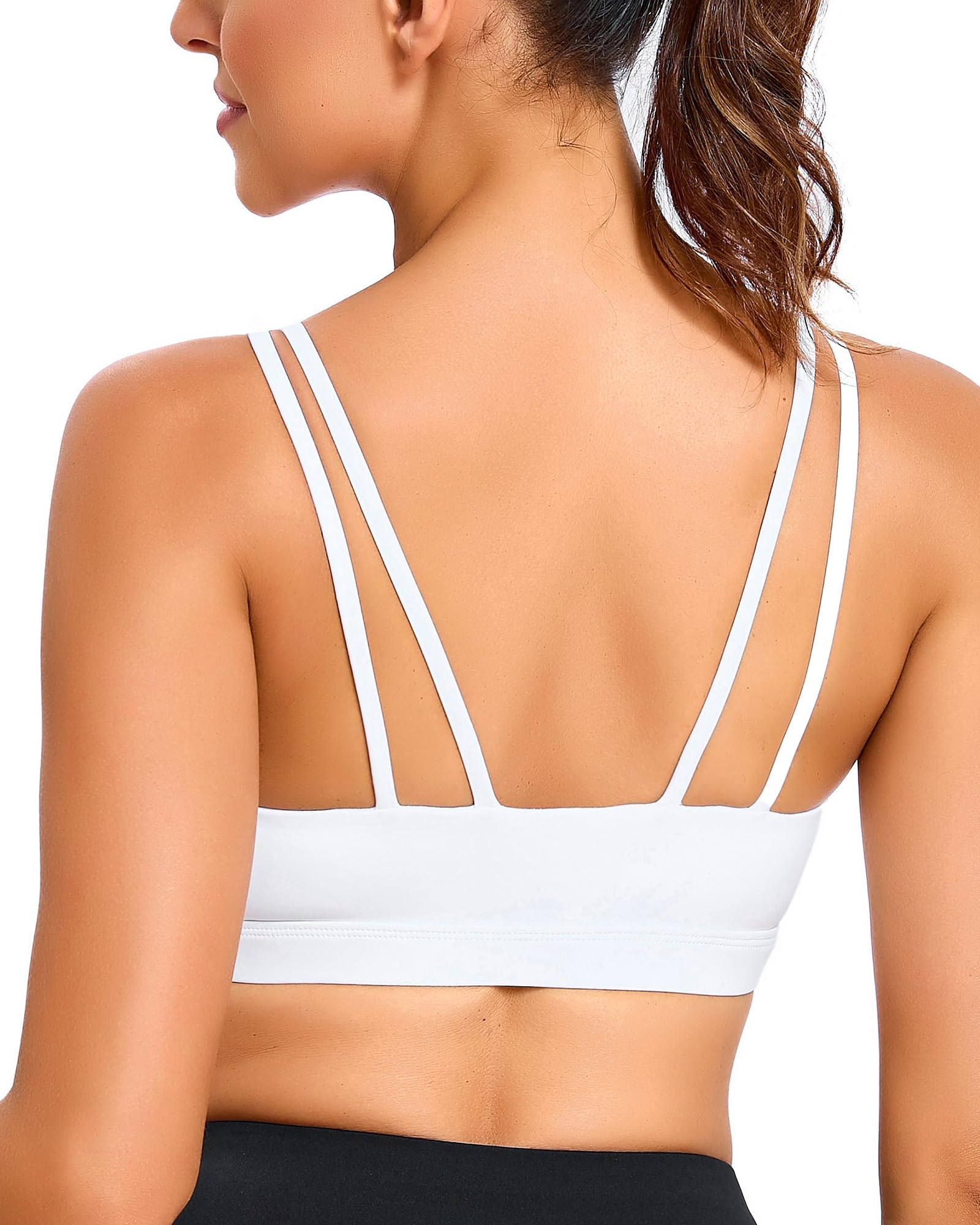 RUNNING GIRL Sports Bras for Women,Square Neck Sports Bra High Support Yoga Bra Workout Crop Top with Built in Bra