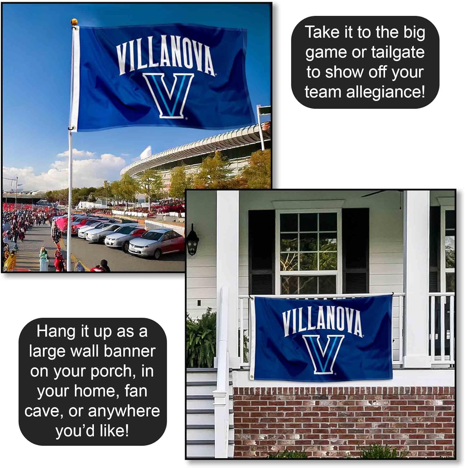 College Flags & Banners Co. Villanova Wildcats Nova University Large College Flag - Image 4
