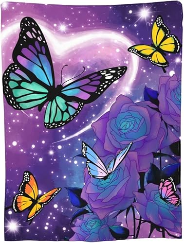 Miniatura 2 de Fiokroo Manta de forro polar con diseño de copos de nieve de invierno, manta de forro polar ultra suave, manta de microfibra a cuadros de copos de