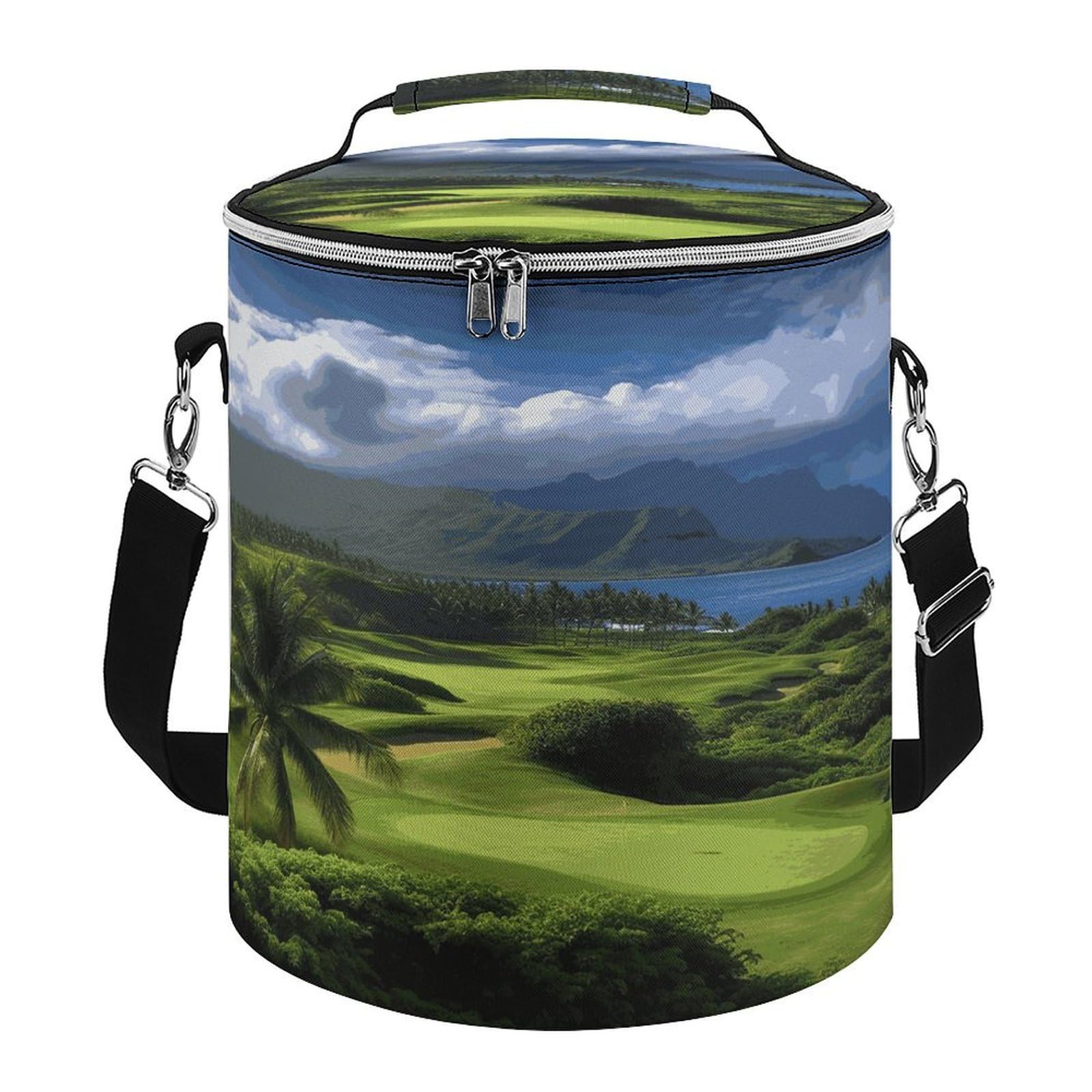 Scenic Hawaii Golf Tropical Soft Cooler Bag Multi-Pocket, borsa da spiaggia isolata a prova di perdite, pieghevole, per spiaggia, viaggi, lavoro
