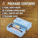 PEARL Shaving Double Edge Close Comb Safety Razor L-55 (Mellow Apricot) Made With Brass Metal Father Day Gift Option gallery image