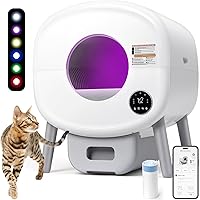 Fsitego Self-Cleaning Cat Litter Box: Extra Large Automatic for Multiple Cats, App-Controlled, Odor-Free, Safety Sensors