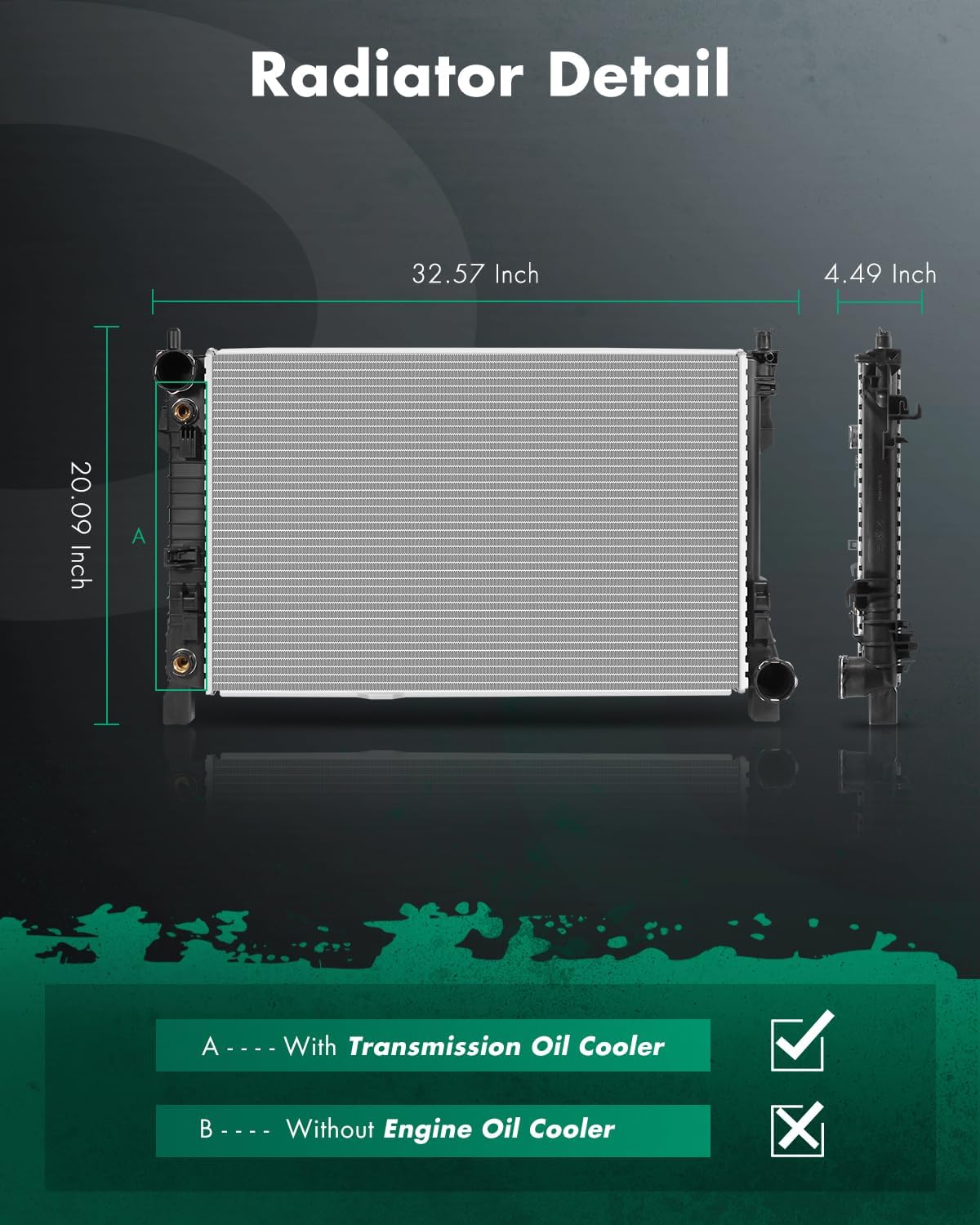 SCITOO Automotive Replacement Engine Radiators Assembly for Mercedes-Benz C230 C240 C280 C32 AMG C320 C350 SLK280 SLK350, Replace 2337