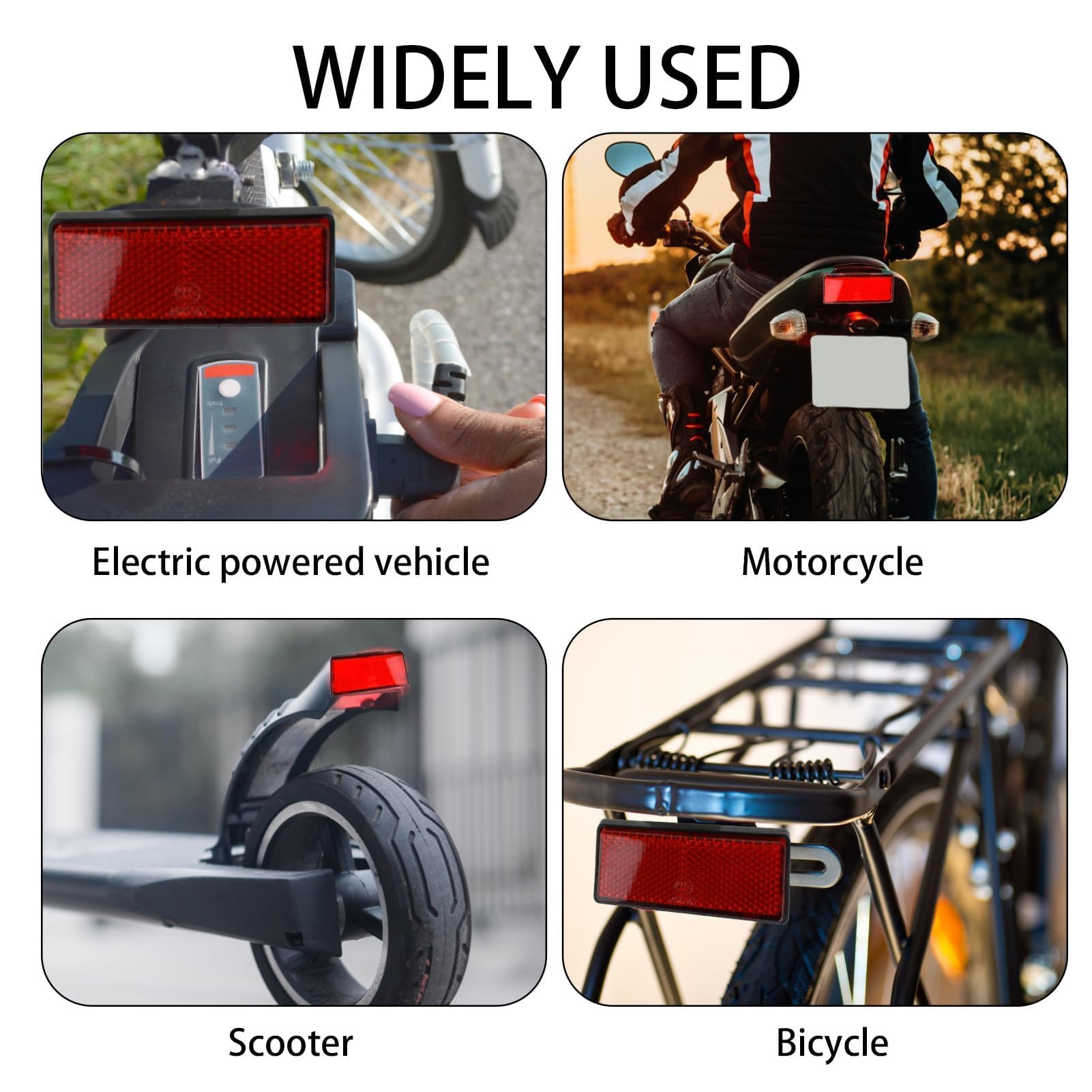 Catadioptre Rouge E4 Catadioptre Arrière Rouge E4 Pour Moto - 139mm Universel - Améliore La Sécurité Nocturne Réflecteur Plaque