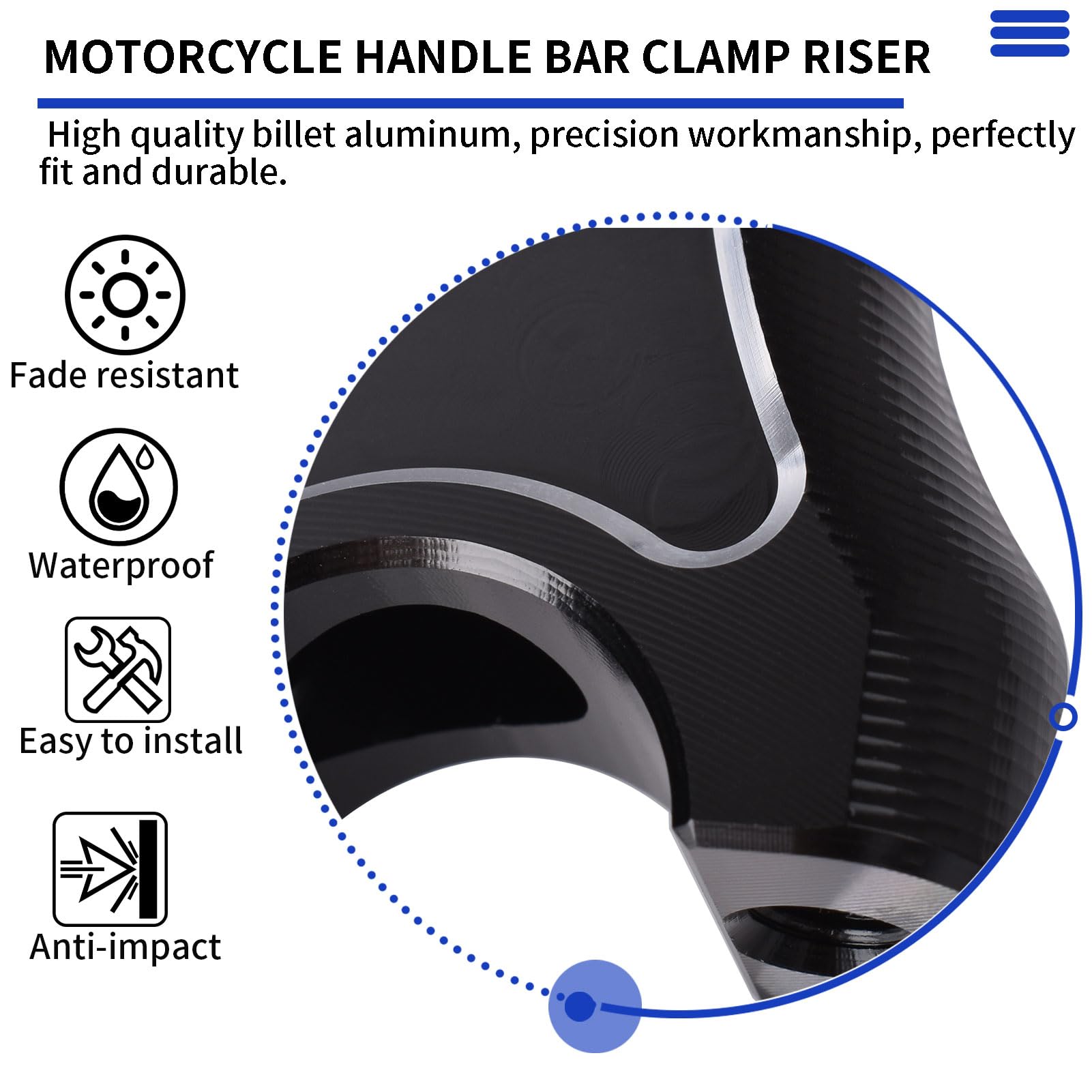 Riser per manubrio per moto, morsetto per manubrio CNC, altezza 45 mm, arretrato di 25 mm Compatible with Rebel CMX 250 CMX 300 CMX 500 17-24 CMX1100 20-24 Accessori