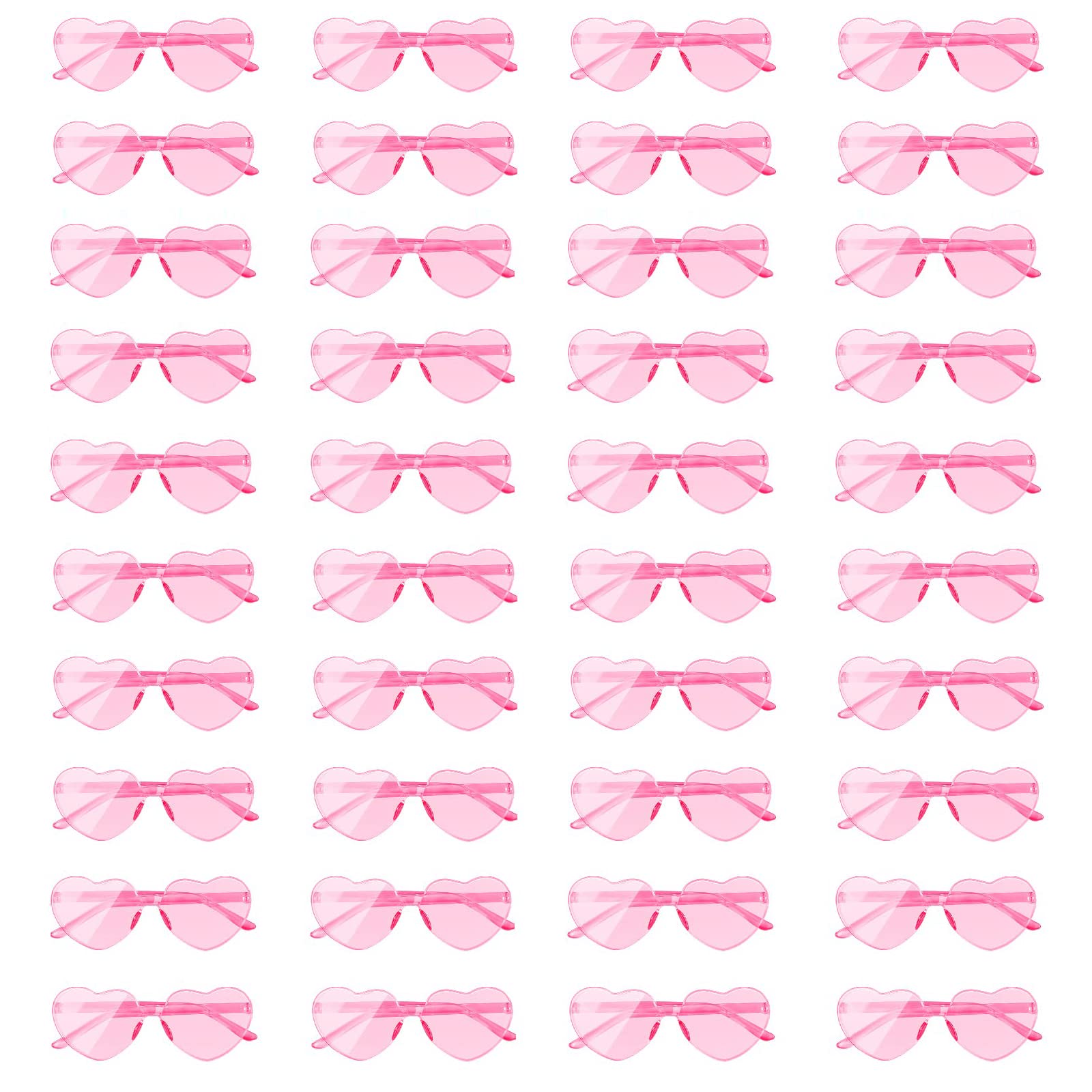 AEAHALY Heart Sunglasses for Women Rimless Heart Shaped Sunglasses Women Pink Heart Glasses Effect Bachelorette Party Favor