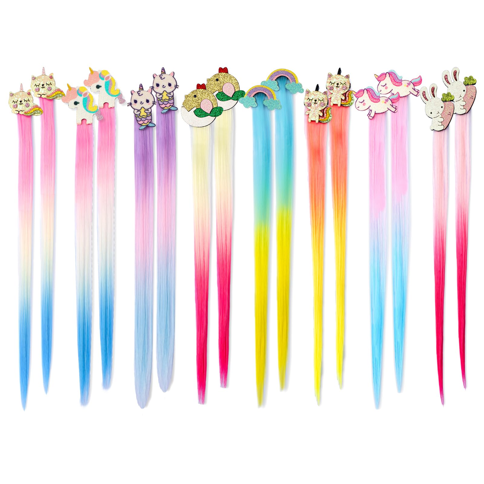 Pinces cheveux filles extensions arc-en-ciel contre les matins difficiles - 15