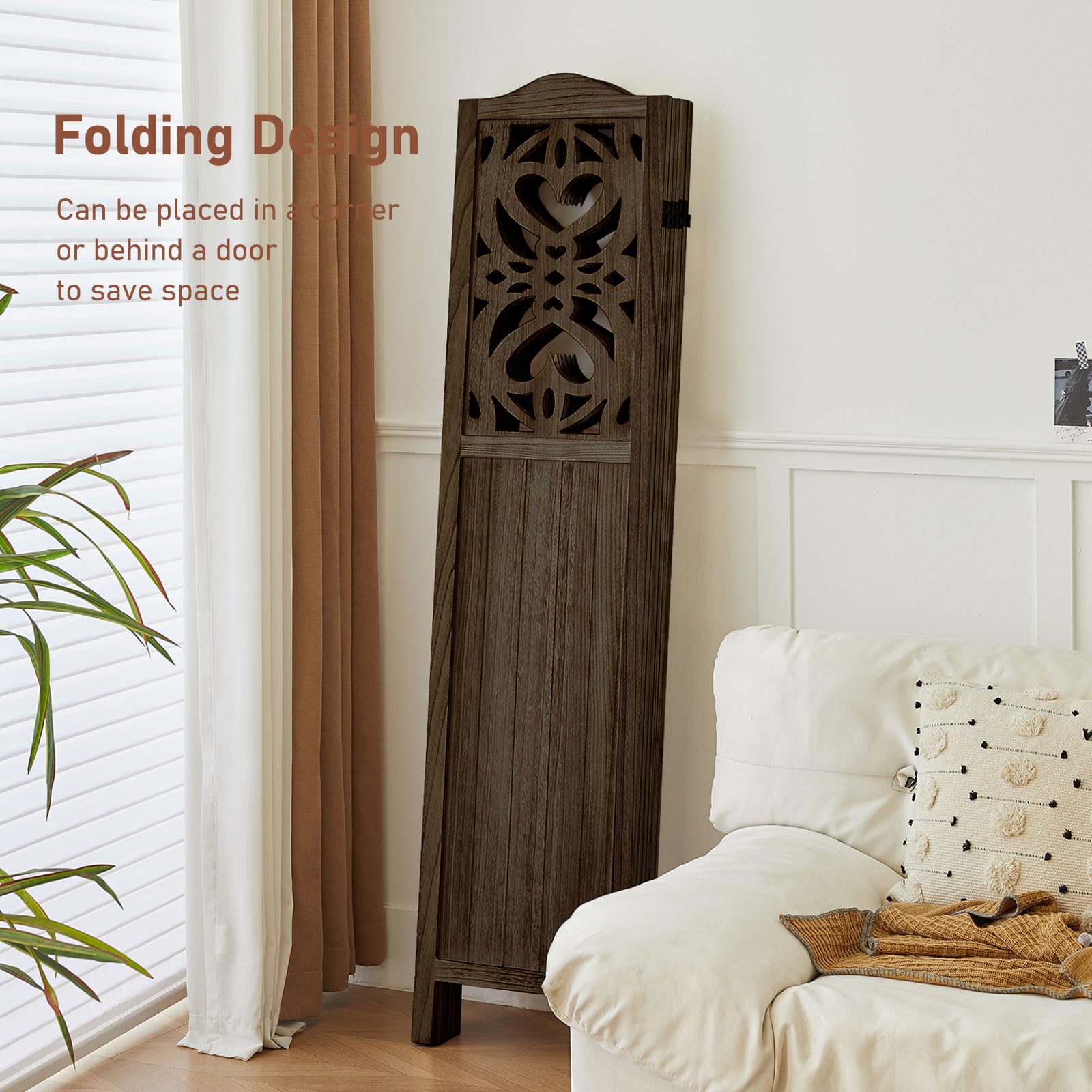 Shell Divier Folding Room Divider 4-Panel Room Divider With Ocean Theme - Folding ...