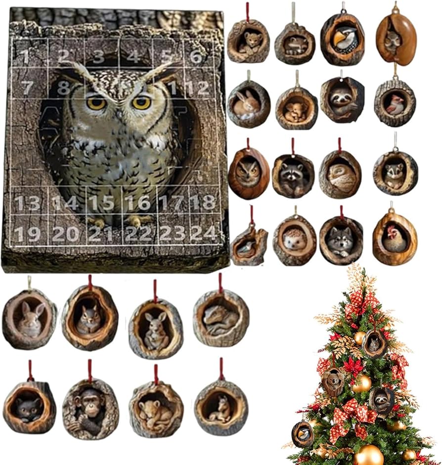 Amazon.co.jp: 動物オーナメントアドベントカレンダー、24ツリーホール Amazon.co.jp: 動物オーナメントアドベントカレンダー、24ツリーホール