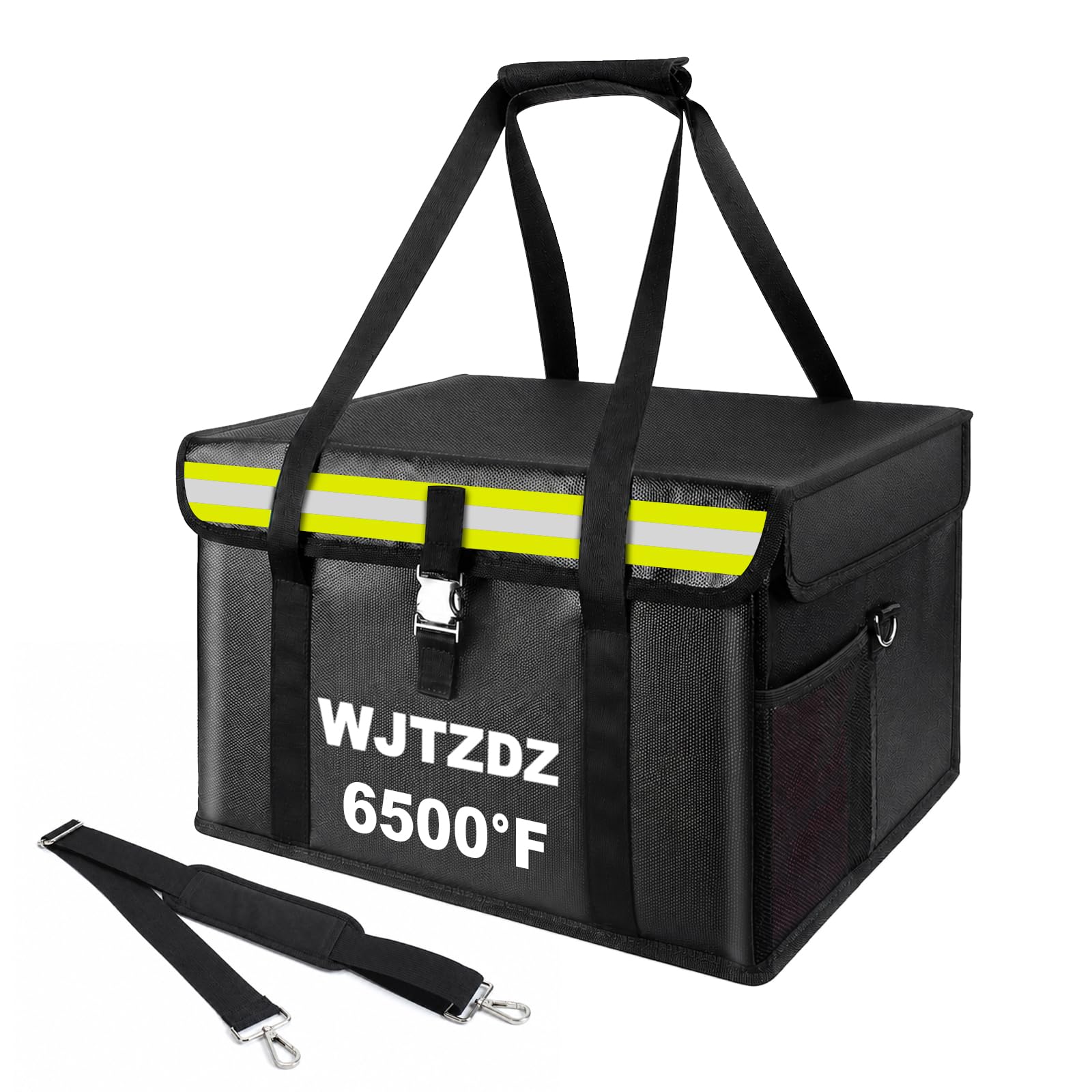 6-Cell Lipo Battery Bag with Large Capacity (39.6 x 31.5 x 25.9 cm), Fireproof and Explosion-proof Storage Bag for Safe Charging with Reflective Strips, Carry Handle — image 1