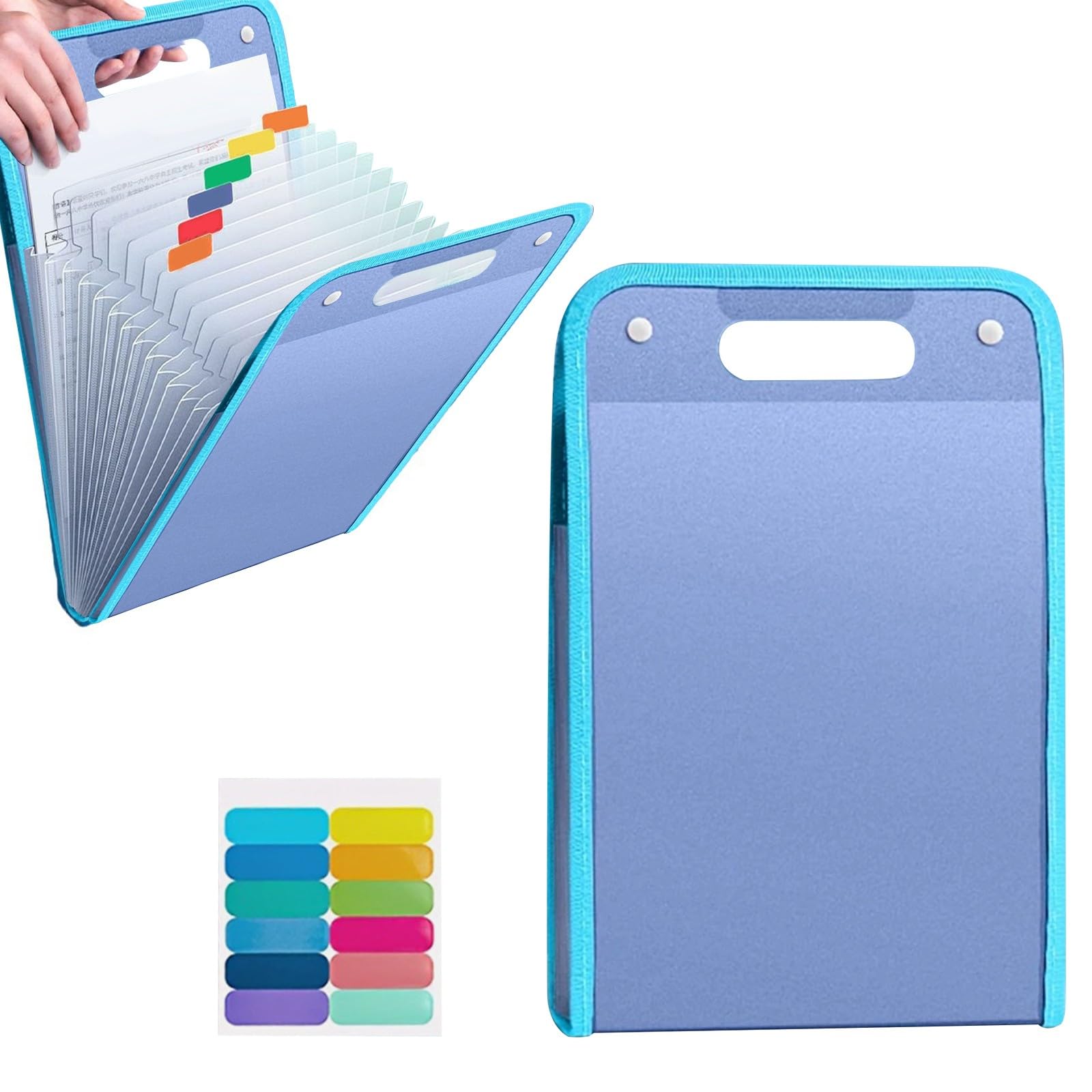 A4 Expanding File Organiser, Poly Pockets Document Organiser Compartment Folder Large Capacity Document Bag Accordion, Expandable Folder for Office Business School (#01)