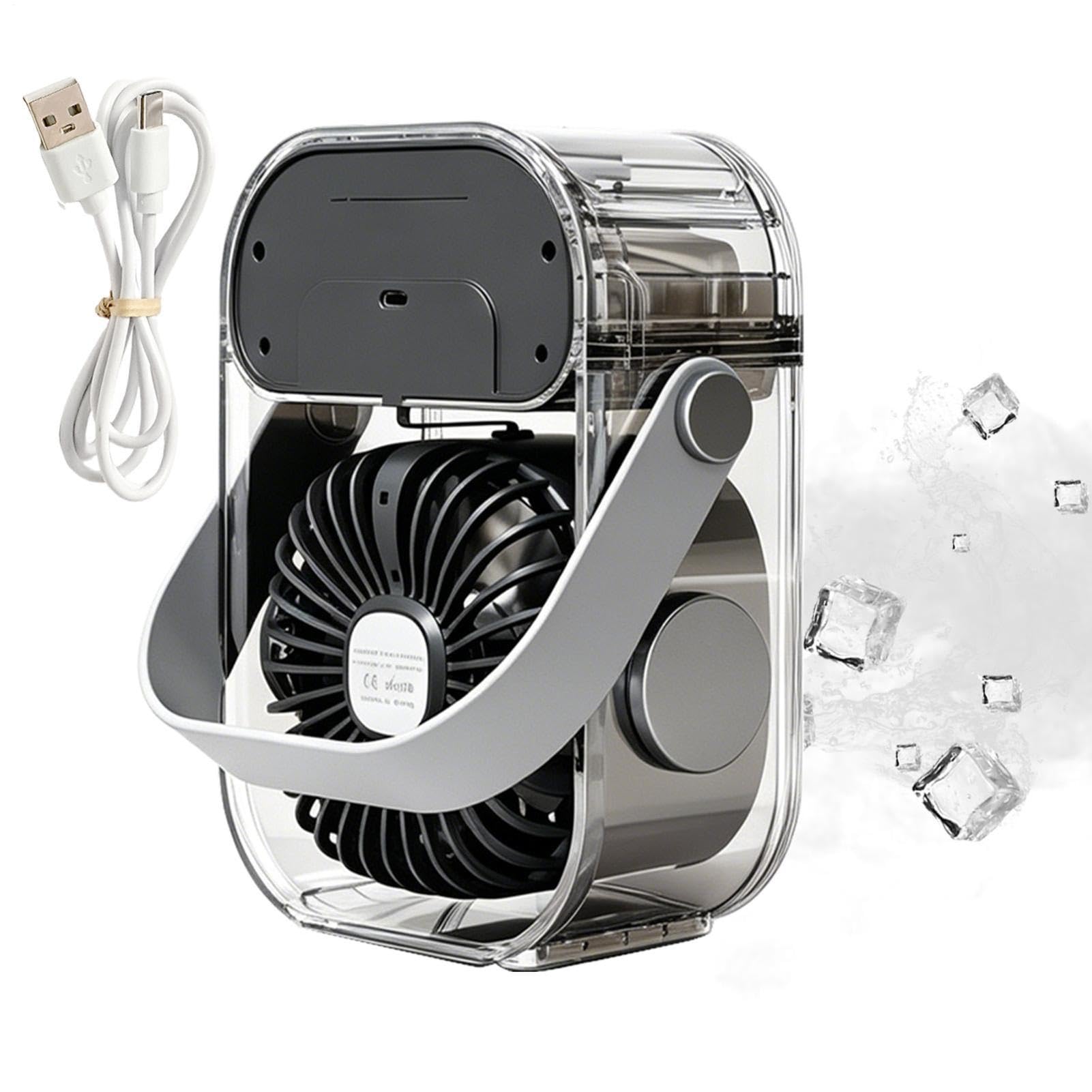 Ventilateur portable à 3 vitesses réglables avec veilleuse lumineuse