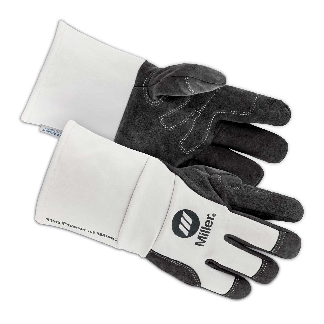 Miller Electric Welding Gloves, Black/White, XL, PR (271891)