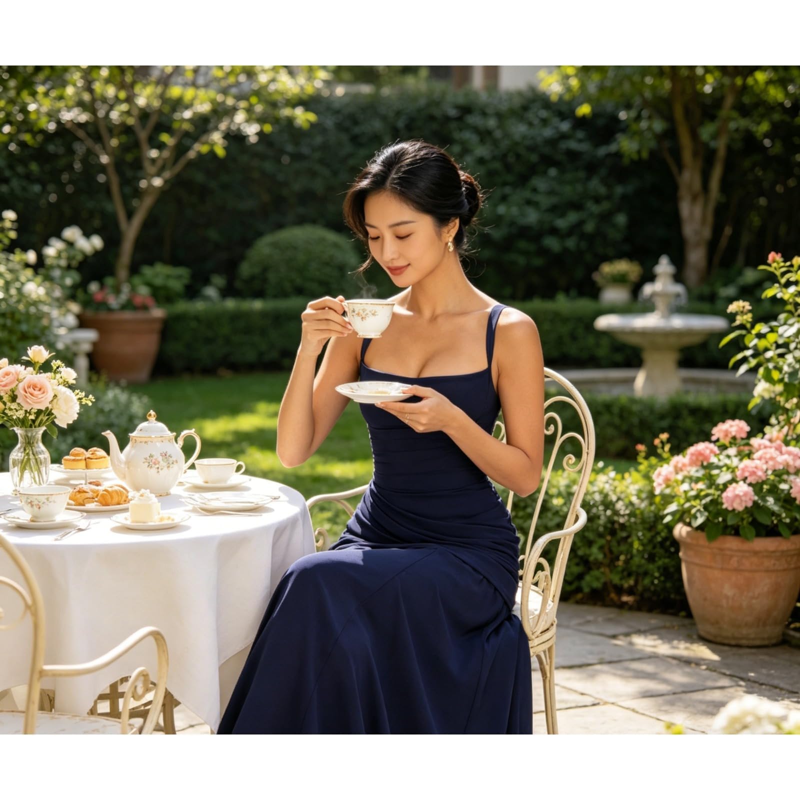 Robe de demoiselle d'honneur longue pour femme - Robe trapèze plissée - Robe de soirée élégante pour mariage - Robe de mariée sans manches - Robe de bal festive - Robe de cocktail