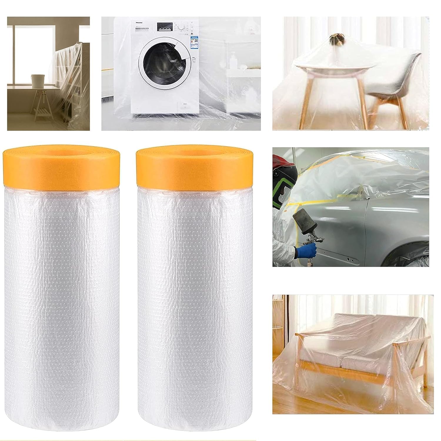 Grofilo Pre-Tape Paint Protection Covering sheet and Tape Length (1100MM X 20 Meter)-image-45