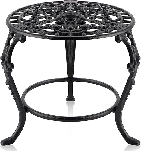 MOLIGOU Soporte para plantas de hierro fundido, soporte para macetas de alta resistencia, soporte para plantas en maceta para sala de estar,