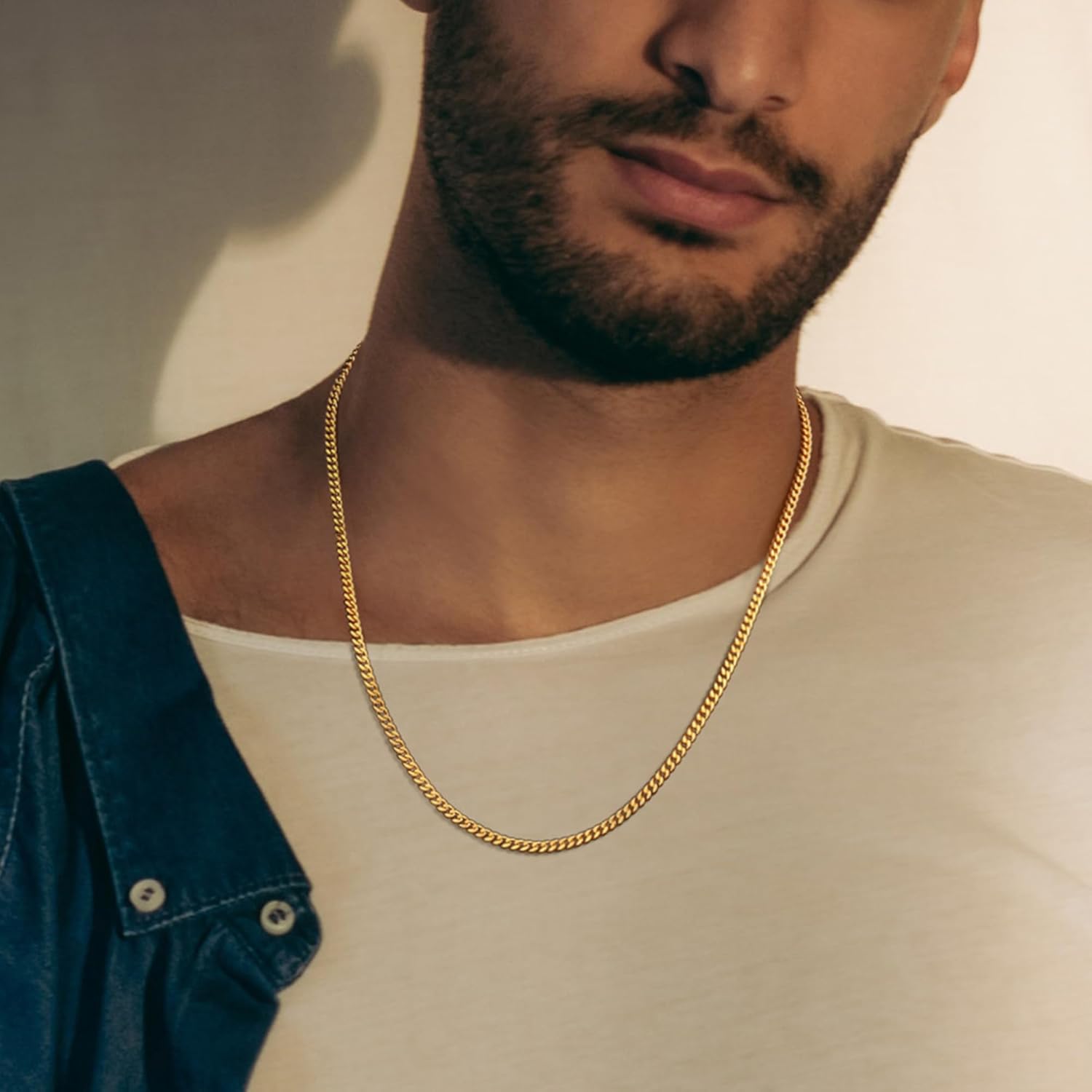 GLIVEOR Cuban Link Chain Necklace for Men & Women, 16 18 20 22 24 26 28 30 Inch Multi-Length Chunky Silver Chain, 3mm 3.5mm 5mm Widths - Image 2