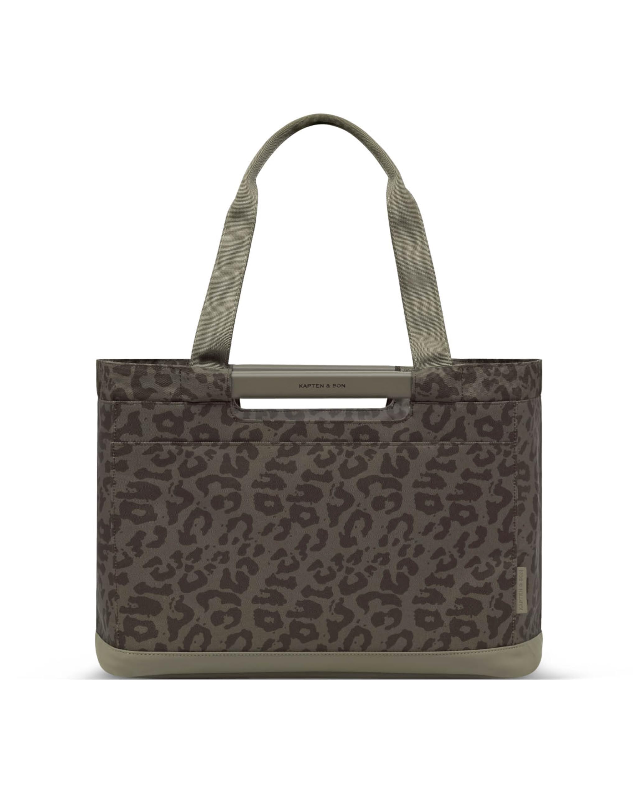 Kapten & Son Vaasa Borsa spesa pieghevole leo marrone 25 L | Cestino della spesa resistente | Chip per carrello della spesa e scomparto magnetico inclusi | Interno lavabile con un panno