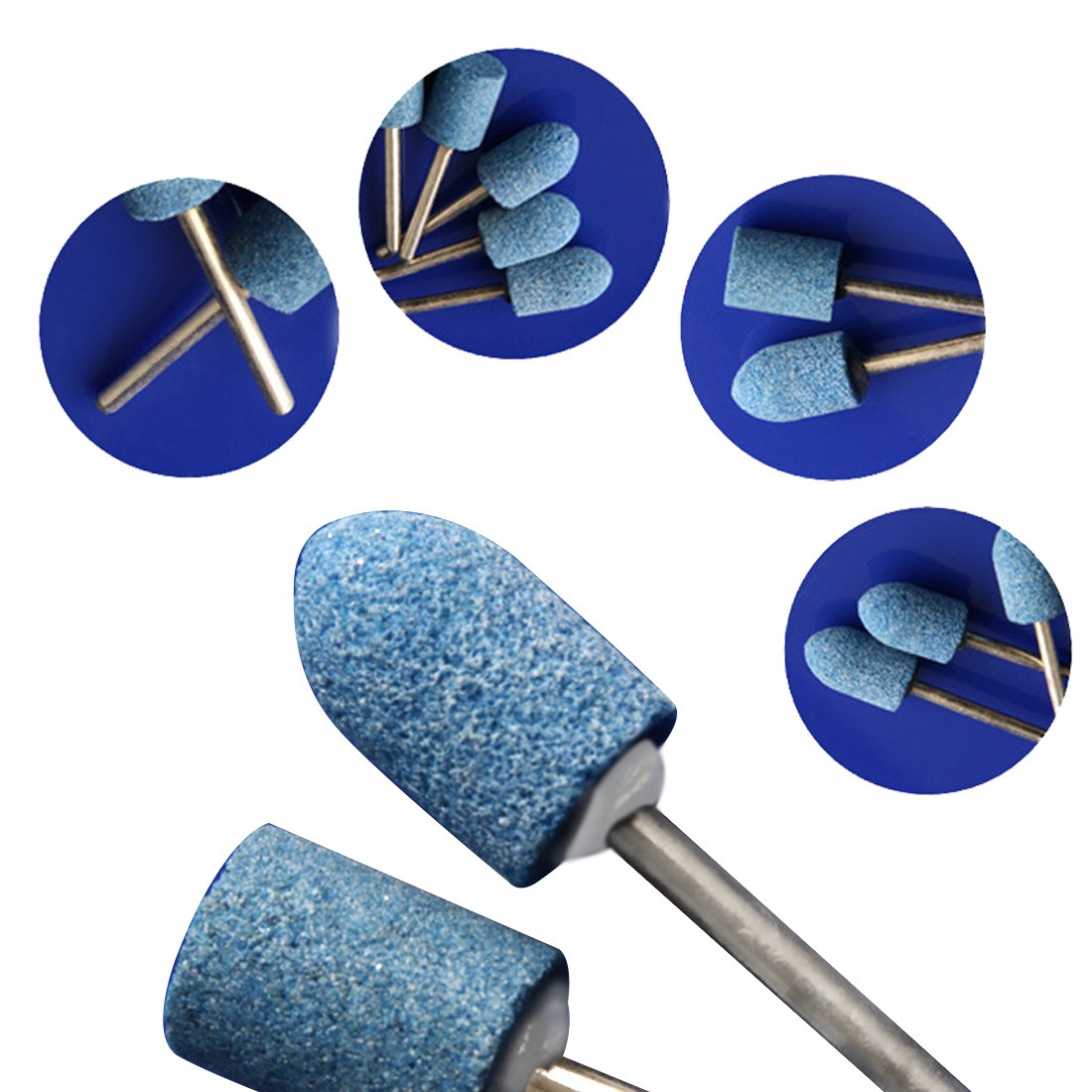 Lot de 100 points de meulage abrasifs, accessoires rotatifs en pierre avec tige de 3 mm pour polissage et ébavurage (type à pointe ogive de 6 mm)