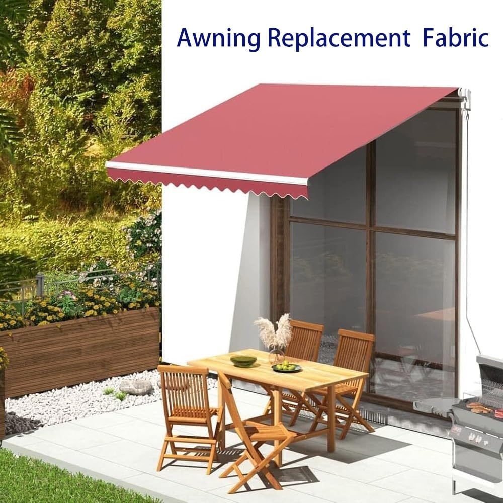 Tenda da sole retrattile in tessuto di ricambio impermeabile per pergola e vetrina, soluzione ombreggiante per esterni, 7 x 2 m, colore rosso