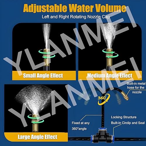 Miniatura 5 de Sistema de riego automático de jardín curvado de 360, boquilla ajustable, diseño de ahorro de agua, kit de riego por niebla, sistema de riego por