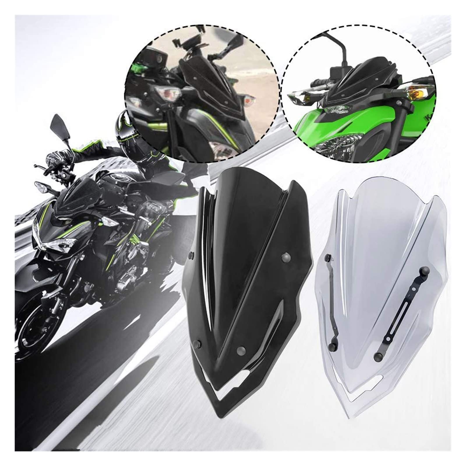 Spojler przedłużający szyba przednia Pasuje do Z900 Z 900 Z-900 2017-2023 sport motocyklowy przednia Viser Visor deflektory wiatru Deflektor motocykla(2017-2019 Smoke B)