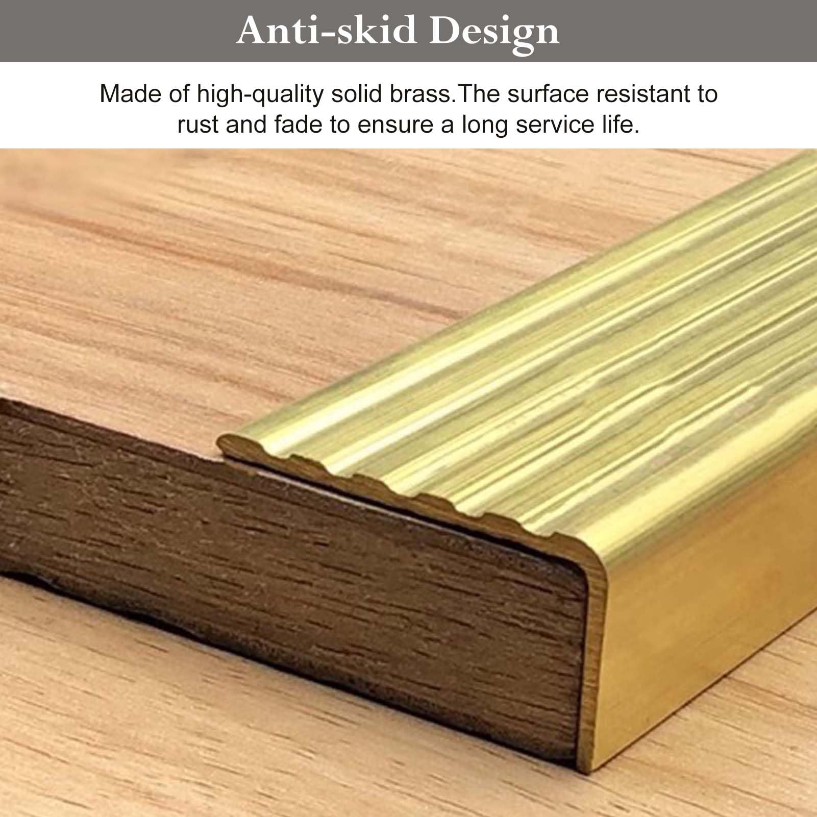 Bordi per pavimenti in marmo Profilo di soglia in metallo solido laminato for piastrelle, profilo for gradini di scale interne ed esterne, oro