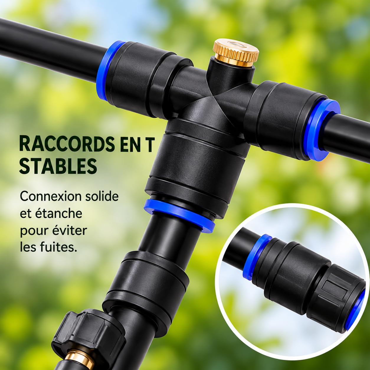 Brumisateur Terrasse Exterieur Kit D’Irrigation, Système De Brumisateur Extérieur, Système De Refroidissement Extérieur pour Jardin, Serre, Piscine, Parasols et Pergola (25m)