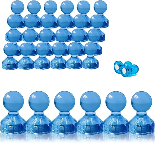 24 imanes azules para pizarra blanca, imanes de aula, divertidos pasadores magnéticos para oficina, cocina, mapa e imágenes, imanes fuertes para