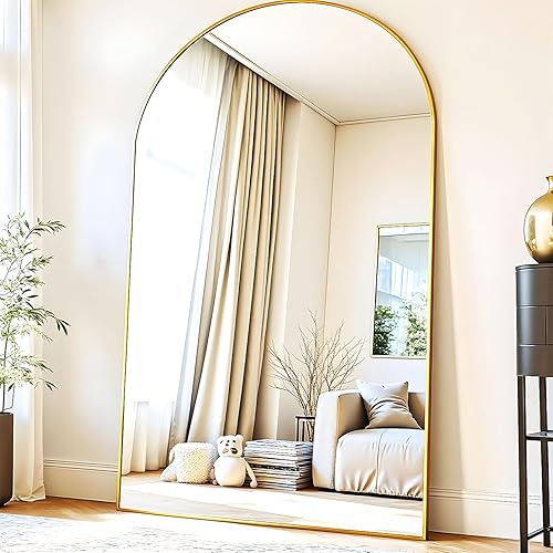 Miniatura 9 de Espejo de arco de longitud completa para colgar en la puerta o dormitorio, sala de estar, armario, 48 x 14 pulgadas, negro