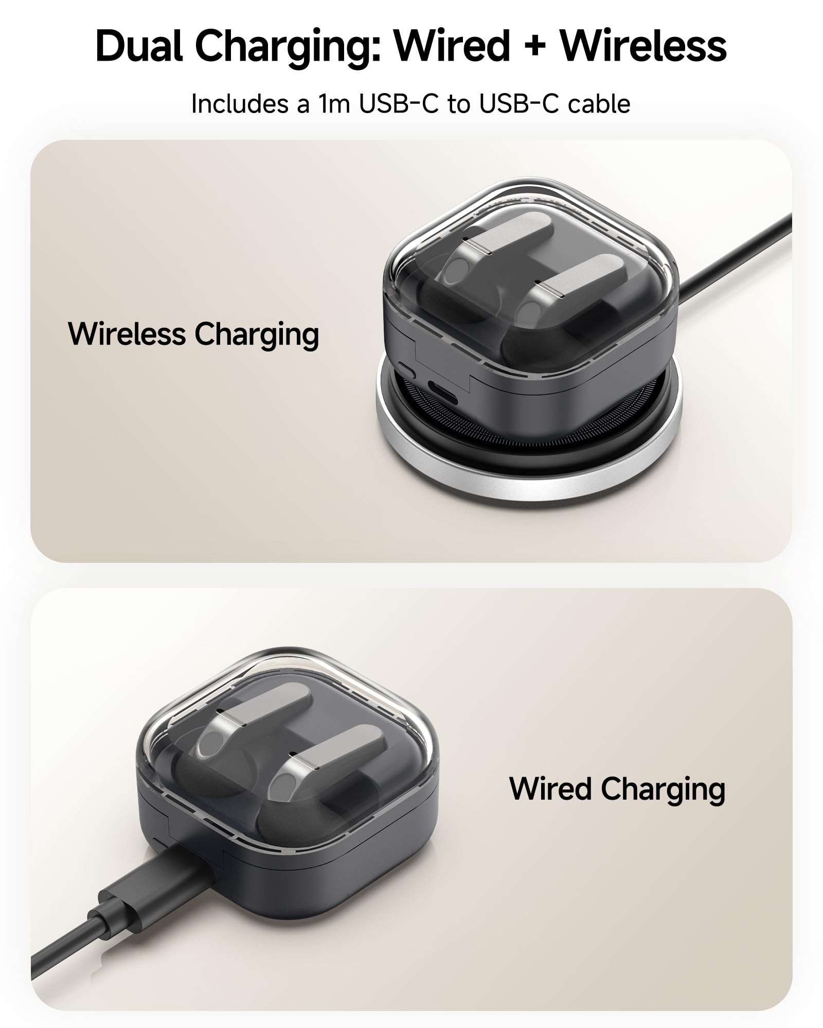 Custodia di Ricarica per Samsung Galaxy Buds 4 | 450mAh Replacement Charger Case with USB-C Cable, Bluetooth Pairing, Wireless & Wired Charging Support (Earbuds Not Included)