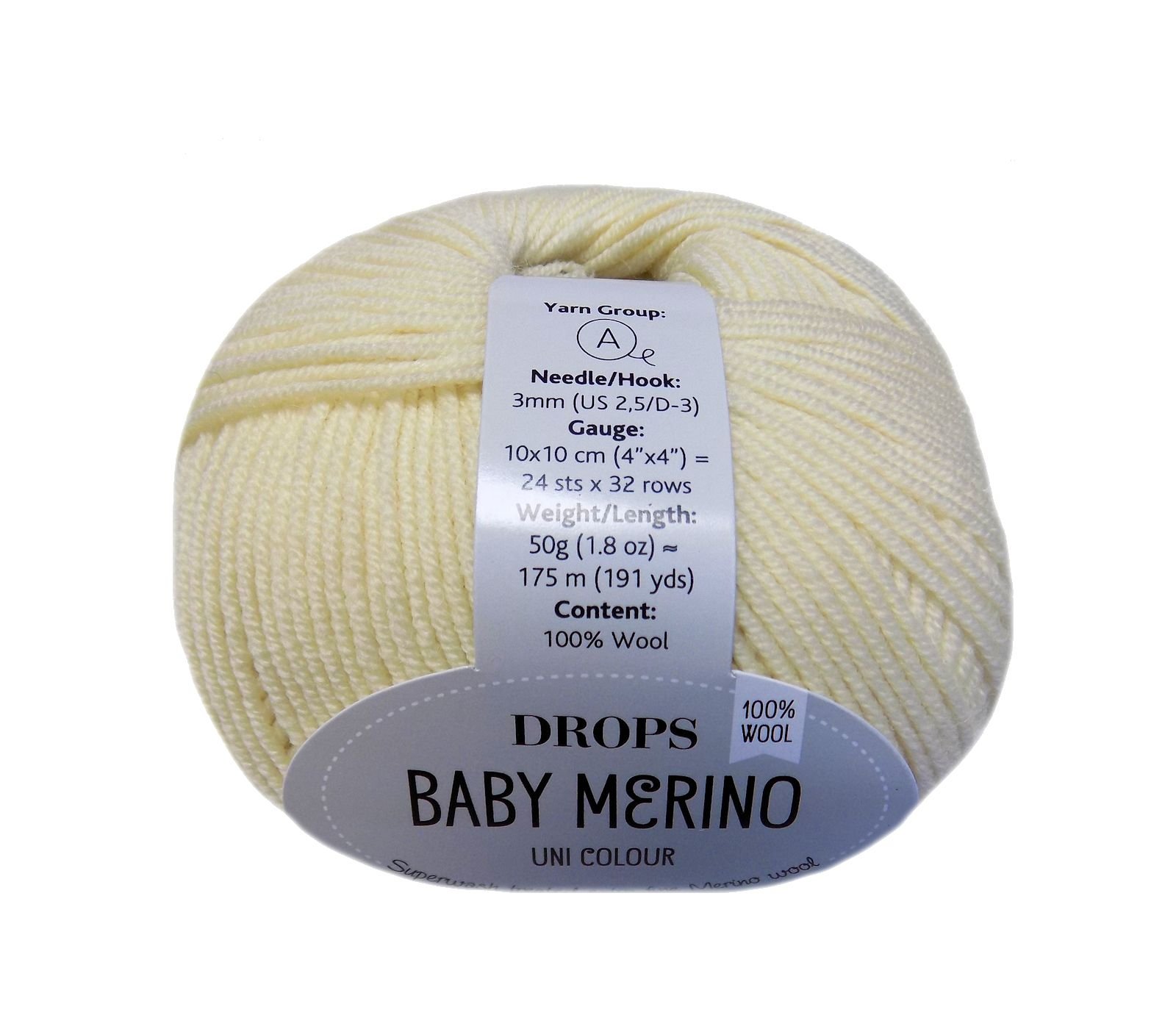 Drops Baby Merino Wool 03 - Light Yellow — image 1