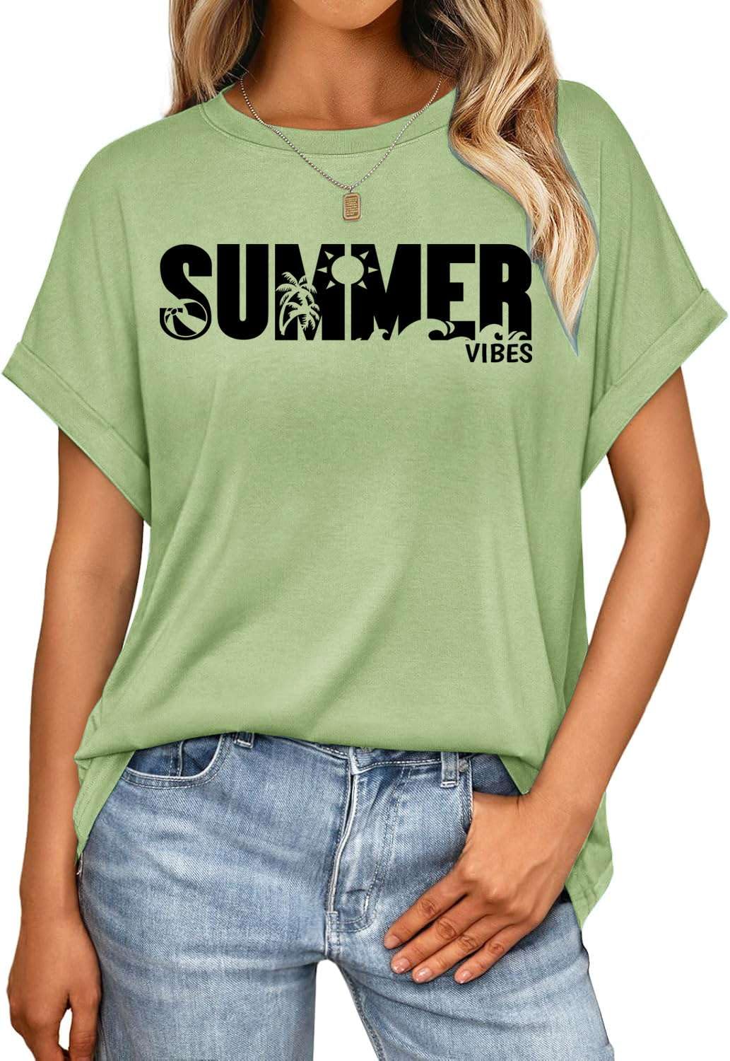 Pawate Damen Tshirt Kurzarm Oversize Bedruck Oberteile Sommer Shirts Casual Locker Tops Tunika