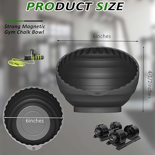 Miniatura 2 de Recipiente de tiza para gimnasio, soporte magnético para tiza negra, levantamiento de pesas, entrenamiento, gimnasio, bloques de tiza, cuenco de