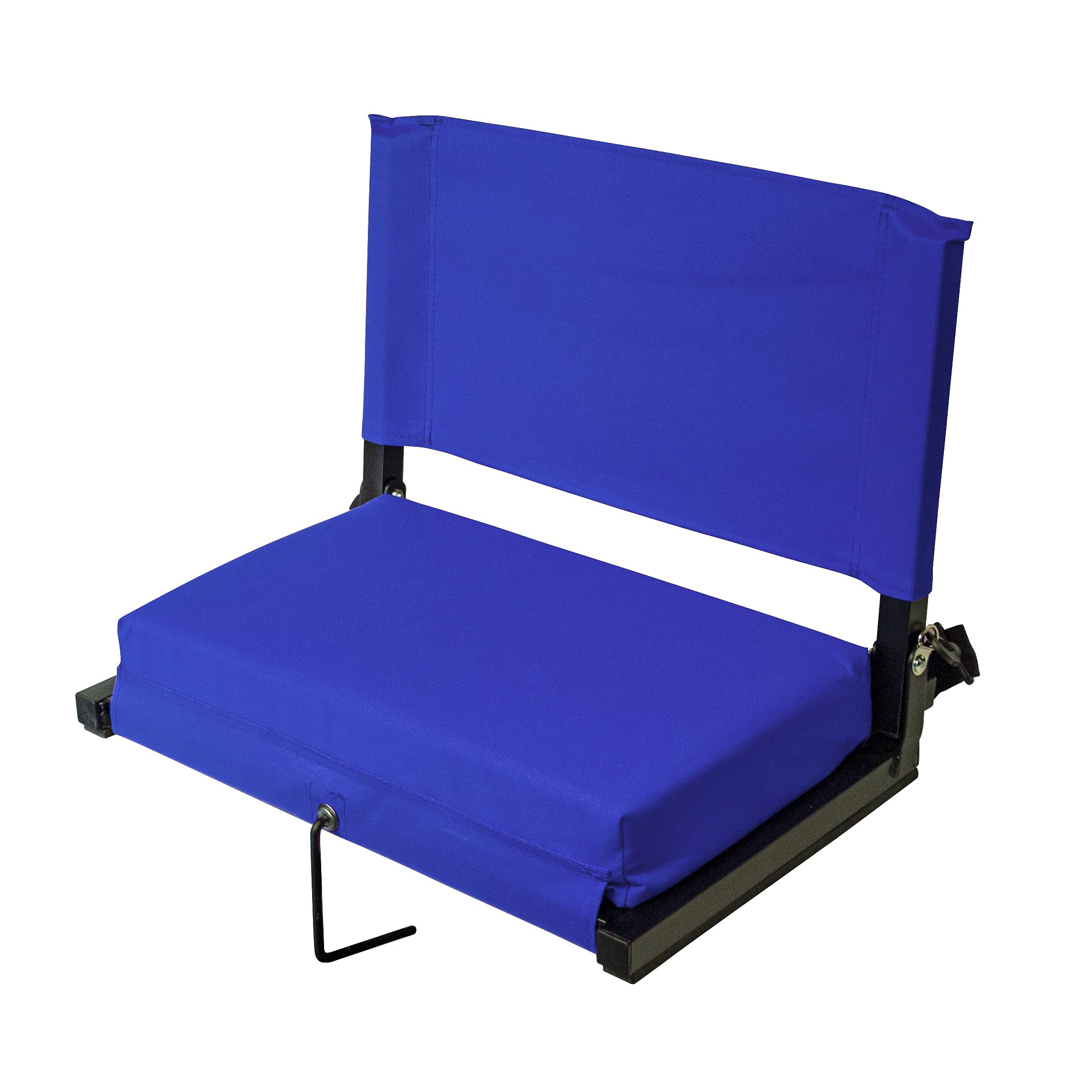 Outdoor Leisure Stadium Chairs for Bleachers with Back Support Products, Extra-Large Ultra-Padded Seat for Complete Comfort, Easy Carry Handle with Adjustable Shoulder Strap, BLUE (STADBLUXL)