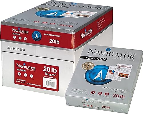 Miniatura 3 de Navigator Npl1120 Platinum Paper 99 Brillo 20Lb 8-12 X 11 Blanco 5000Cartón