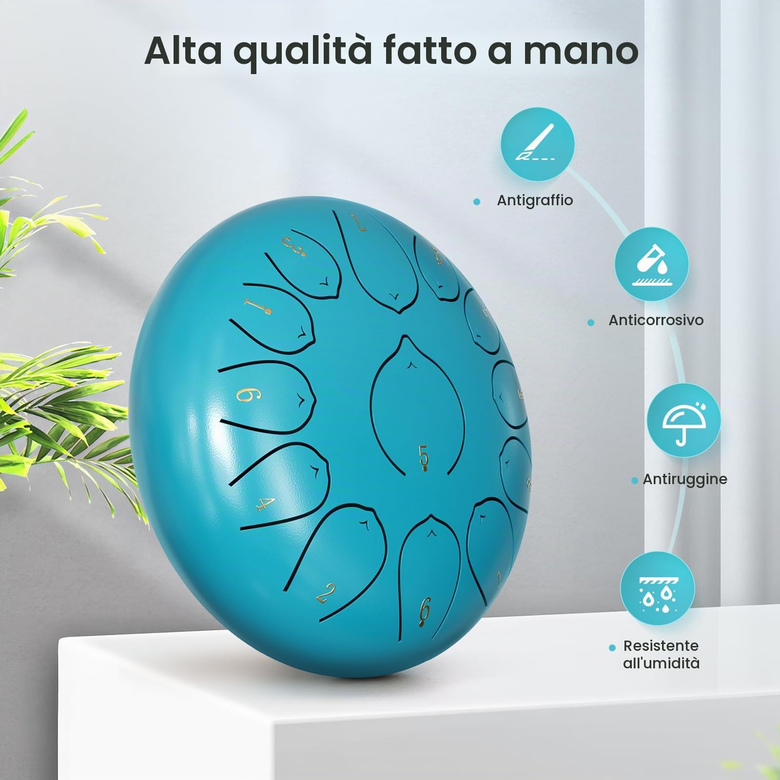 Steel Tongue Drum 12 Pollici 13 Note Acciaio Lingua Tamburo Percussioni Strumenti di Guarigione del Suono per L'istruzione Musicale Intrattenimento Meditazione Yoga