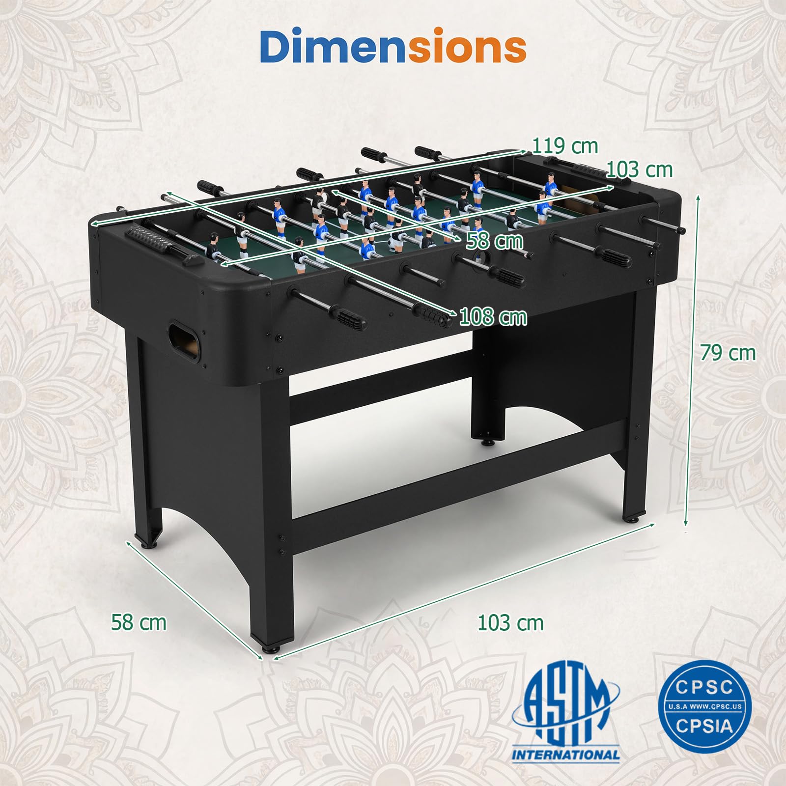GOPLUS Table Baby-Foot avec 22 Joueurs et 2 Ballons, Table de Jeu Babyfoot avec Pieds Réglables et 2 Marqueur Manuel, pour 2-4 Adultes Enfants, Réunions Familiales et Fêtes, 103 x 58 x 79 cm