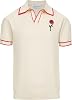 OXKNIT Mens Knit Vintage Polo Shirts Short-Sleeve Casual V Neck Shirt with Embroidered Rose for Sport Work