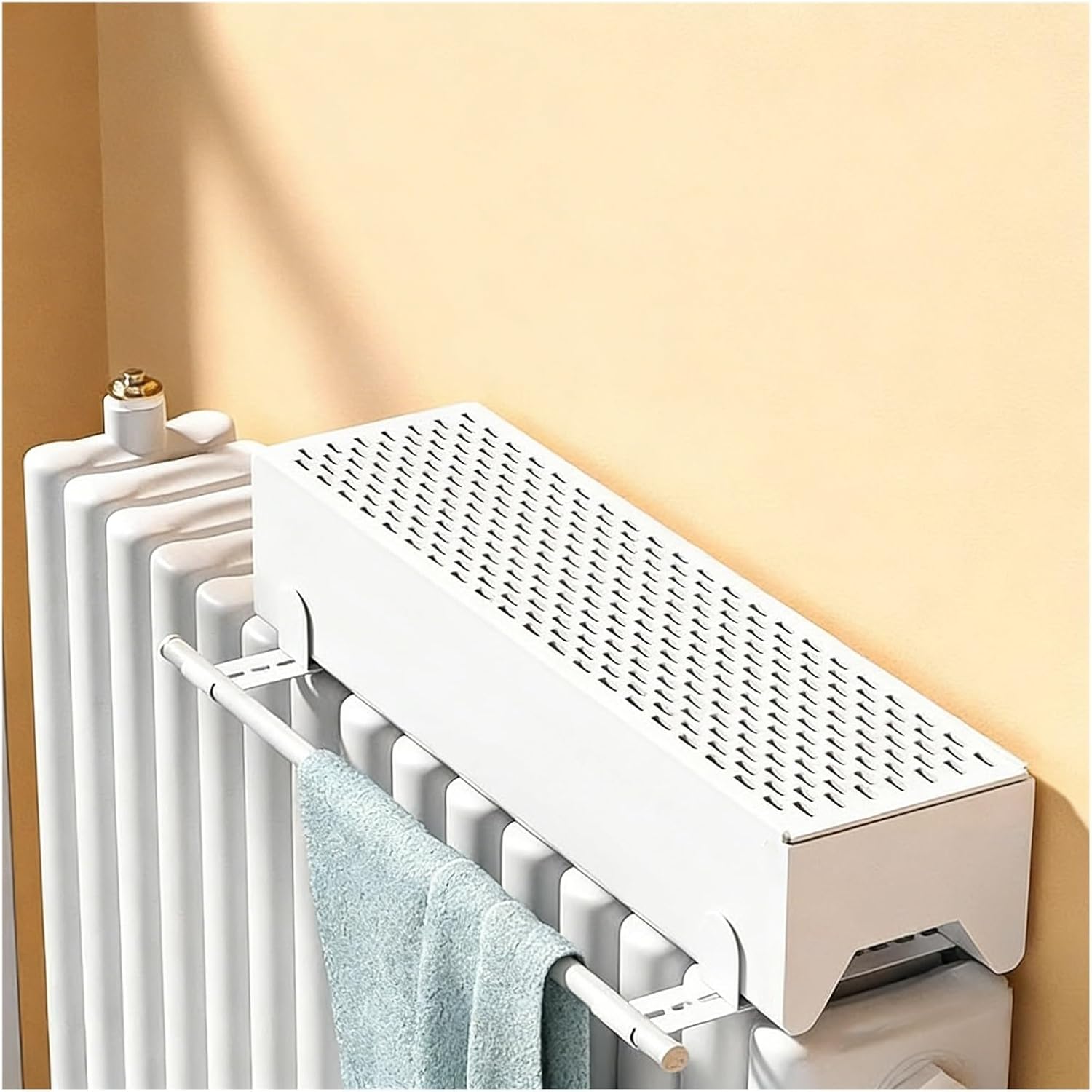 Aluminum Radiator Humidifier, 60cm Natural Evaporative & Silent Air Moisturizer with Towel Warmer Bar for Bedroom & Living Room, Ideal for Dry Air Relief