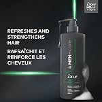 Dove Men+Care Fresh Nettoyer 2-in-1 Shampooing + Réchauffement du conditionneur & Renforce les cheveux frais & Nettoyez avec le menthol, 530 ML(Boîte de 2)