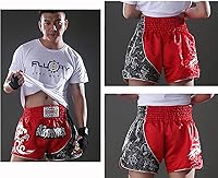 Vista 148 de Fluory - Pantalones cortos de lucha para muay thai, shorts de MMA, ropa de entrenamiento para lucha en jaula, grappling, artes marciales, kickboxing